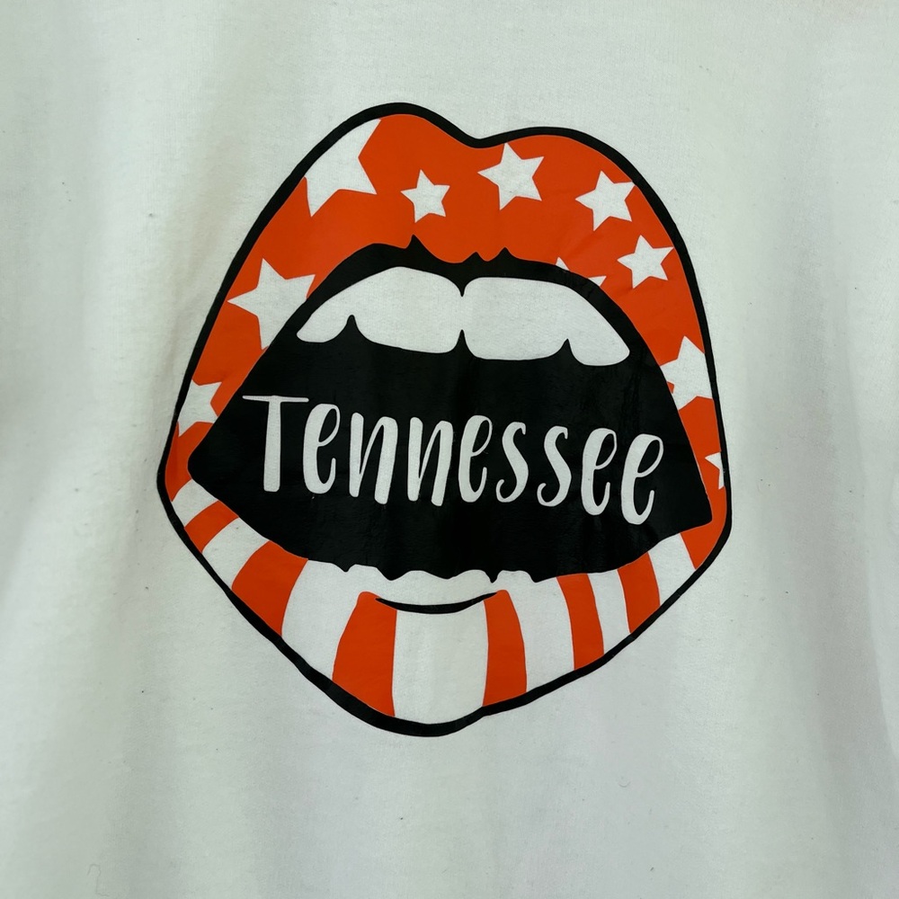 Tennessee Lips White Sweatshirt VOLS Size Small - Picture 10 of 10